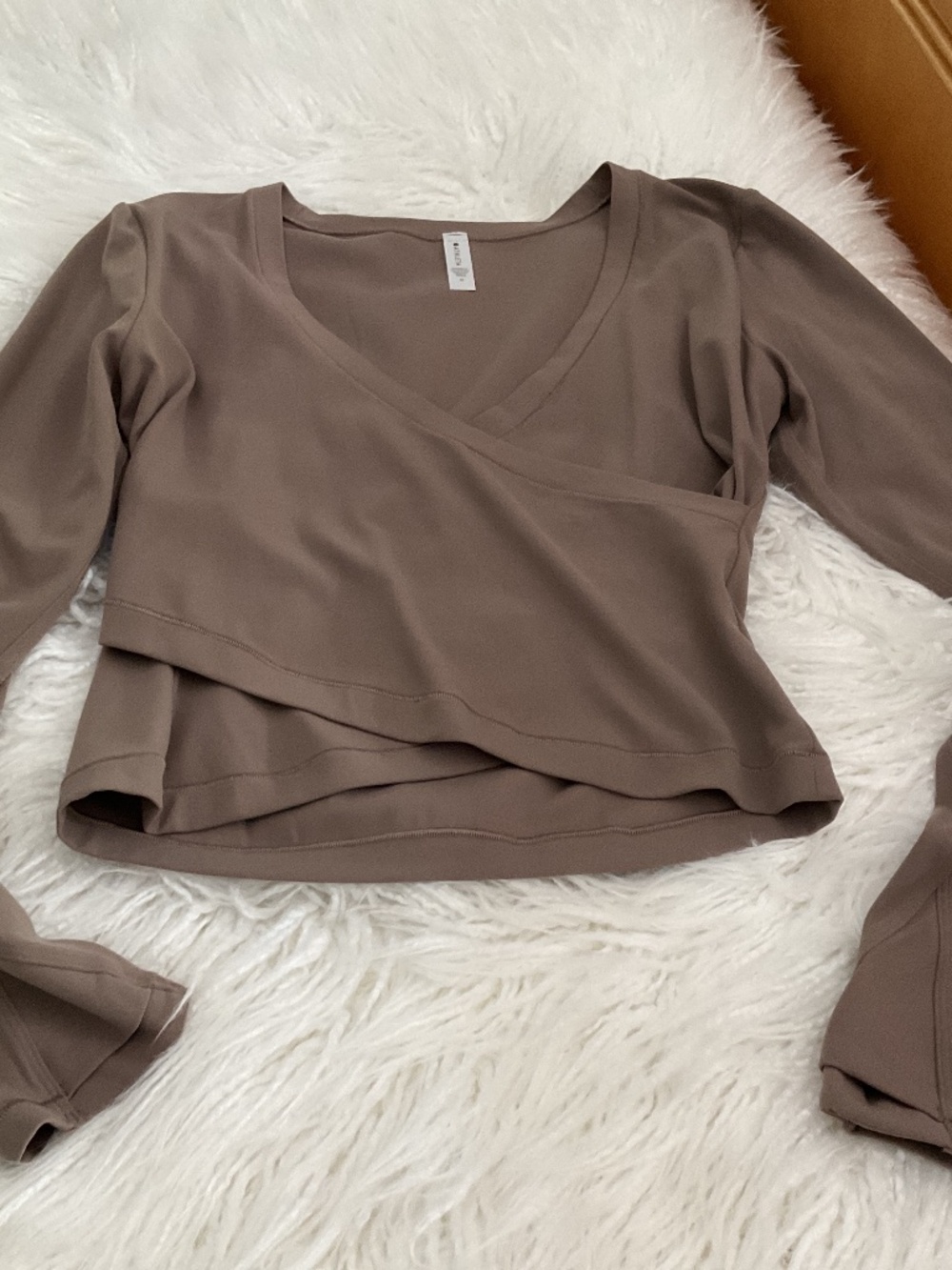 Athleta long sleeve Wrap front cropped top